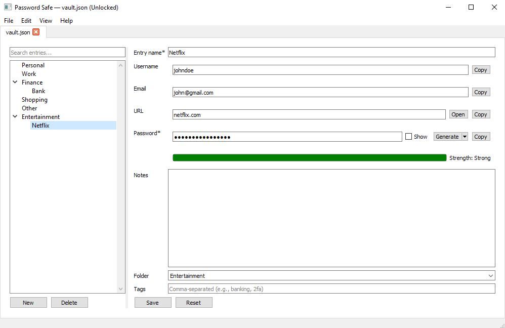 Filled record with strength meter
